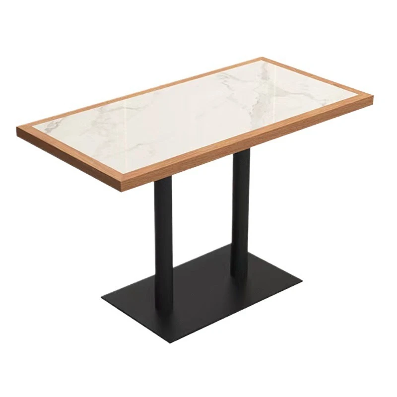 

Solid wood hemming rock slab dining table milk tea coffee shop tea house