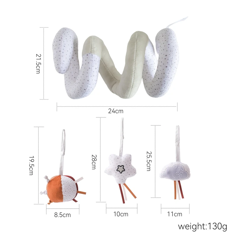 Baby Crib Hanging Rattles Toys Car Seat Toy Soft Mobiles Stroller Crib Cot Spiral Toy Pram Hanging Dolls for Babies Newborn Gift