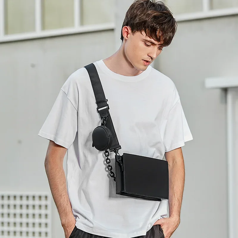 Men\'s Shoulder Bag Personality Trend Box Bag Unisex Crossbody Shoulder Bag Chain Mini Square Bag messenger bag men bolsa man bag