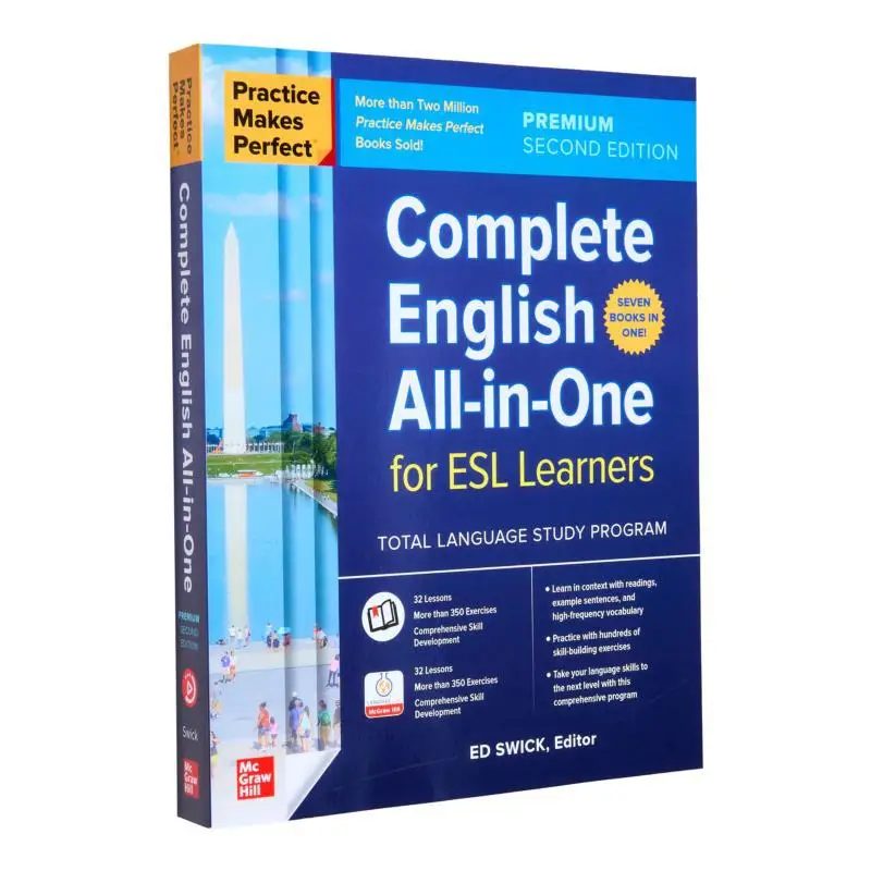 Practice Makes Perfect Complete English AllinOne For ESL Learners Premium Second Edition Ed Swick McGrawHill 9781265767235 Book