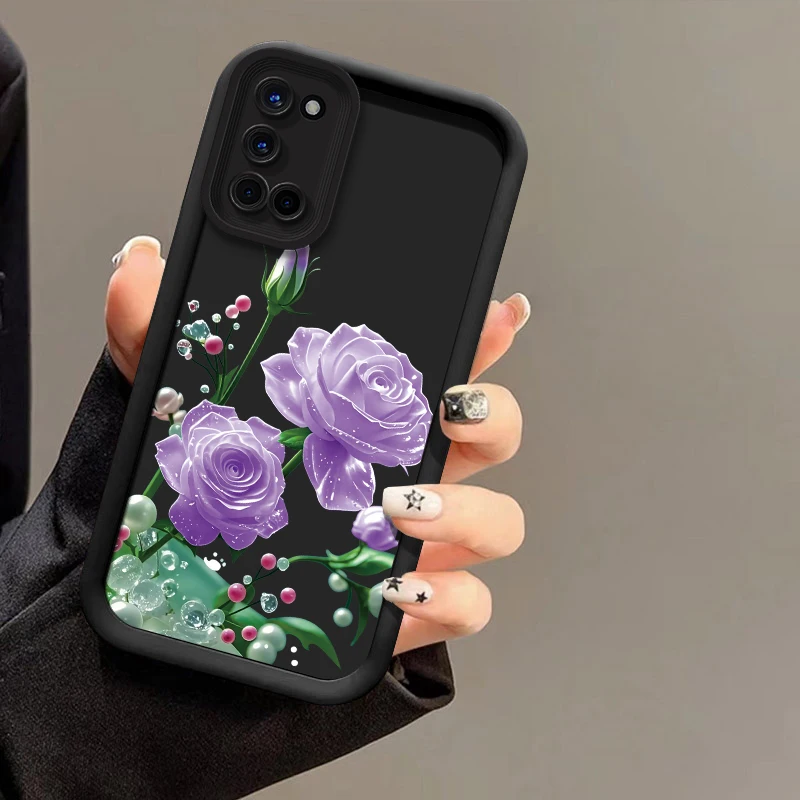 구글 픽셀 9 프로 XL 핑크 로즈 플라워 패턴 커버 픽셀 9 8A 7A 7 8 프로용 충격 방지 무광 실리콘 케이스