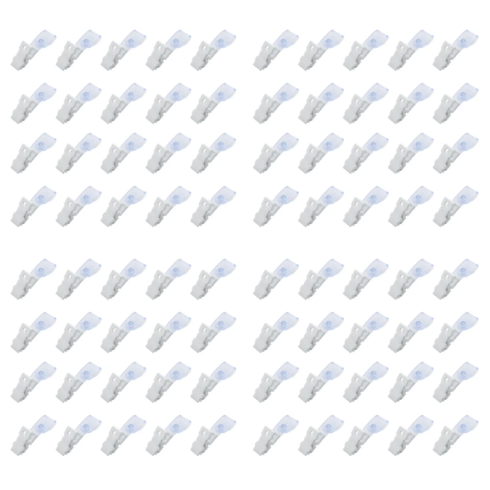 Ingenious-80 Pcs Plastic ID Card Name Tag Holder Badge Strap Clip White Clear