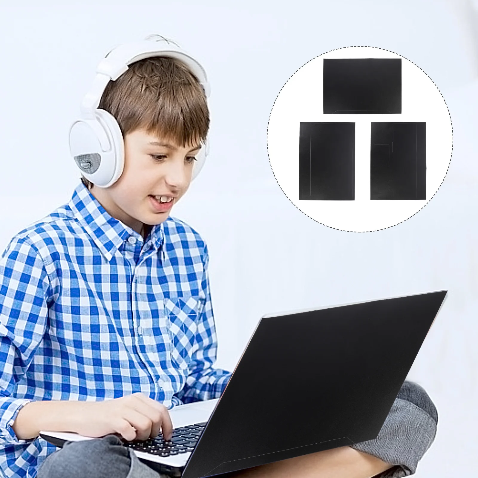 

1 комплект, набор защитных пленки для ноутбука, настоящая машинная формовка, клейкая наклейка с двойным покрытием, устойчивая к царапинам и окислению, наклейка для ноутбука