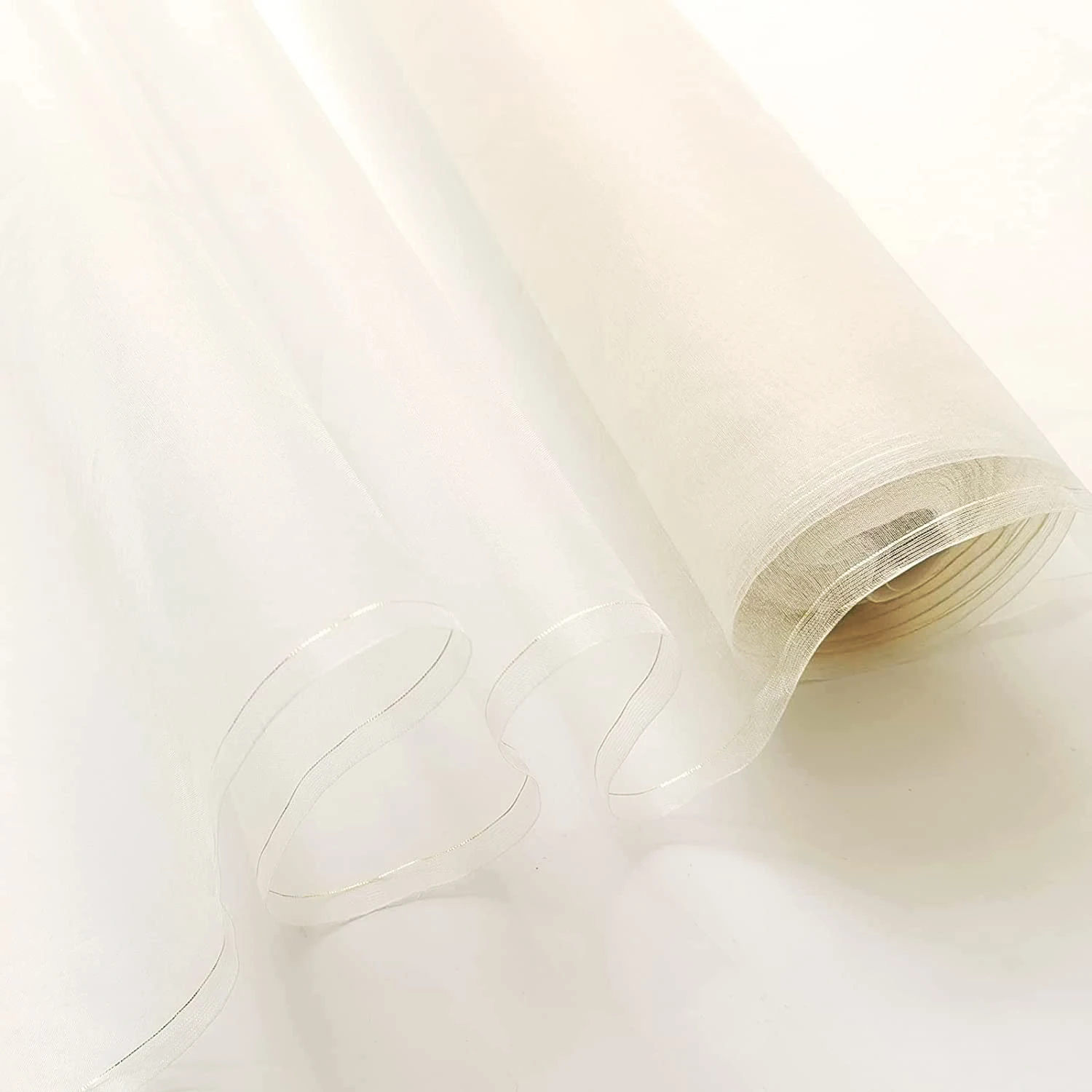 1 Meter X 1,14 Meter Färbbarer Naturweißer 100% Seidenorganza-Stoff Hochzeitsgaze – Detail 3