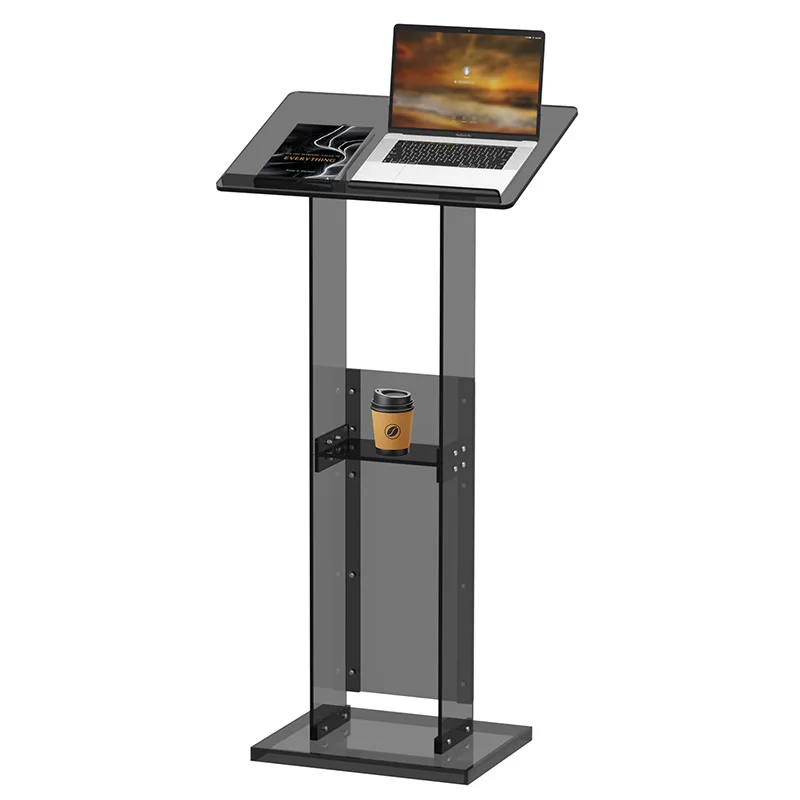 Cross-border acrylic podium Modern minimalist portable movable high transparent lecture table Wedding podium with wheels