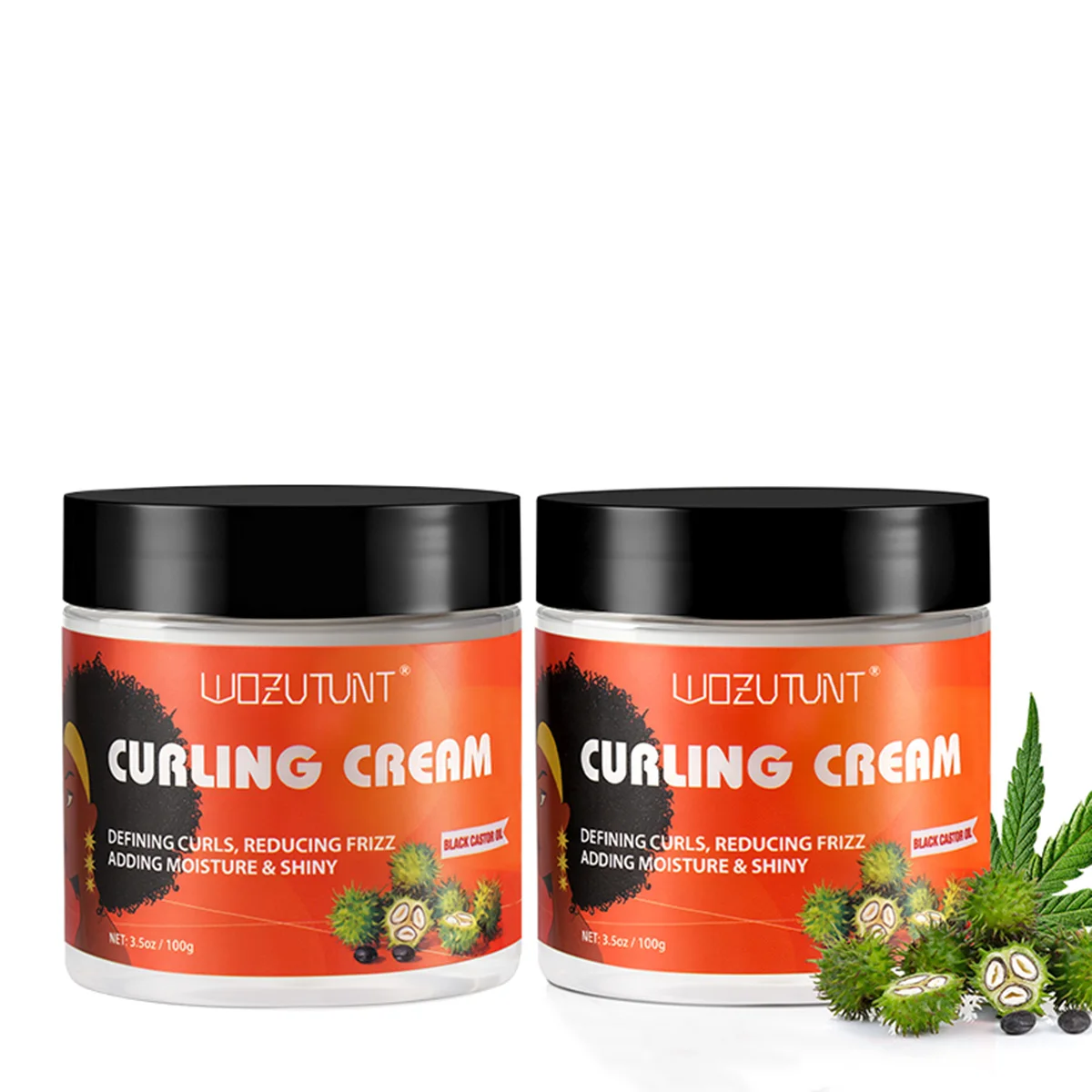 

Natural Black Castor Oil Curl Cream Long-lasting Moisturizing Nourishing for Curly Hair Reduces Frizz Add Shiny Condition Cream