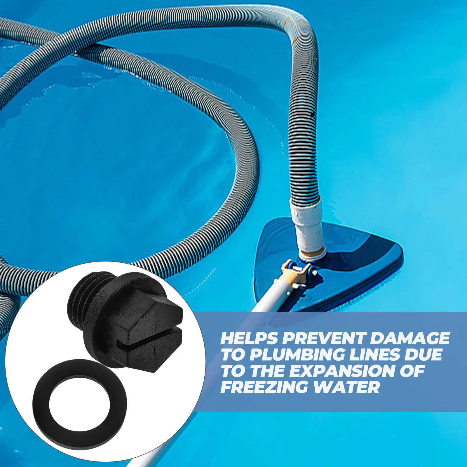 6 Pcs Pool Parts above Ground Plug Rubber Plugs Closing Black Pump Accessories for Pools