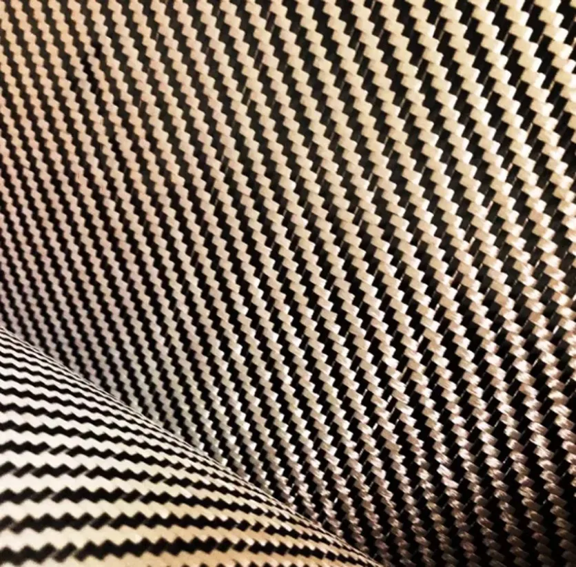 

1500D Gold Kevlar + 3K Black Carbon Fiber Twill 3K Carbon Fiber Cloth
