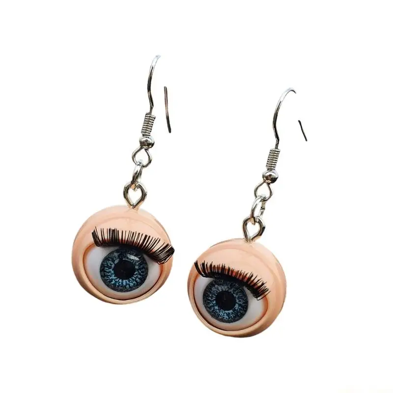 31BF Bold Hip Hop Inspired Doll Eye Earrings Gothic Fashion Jewelry Piece