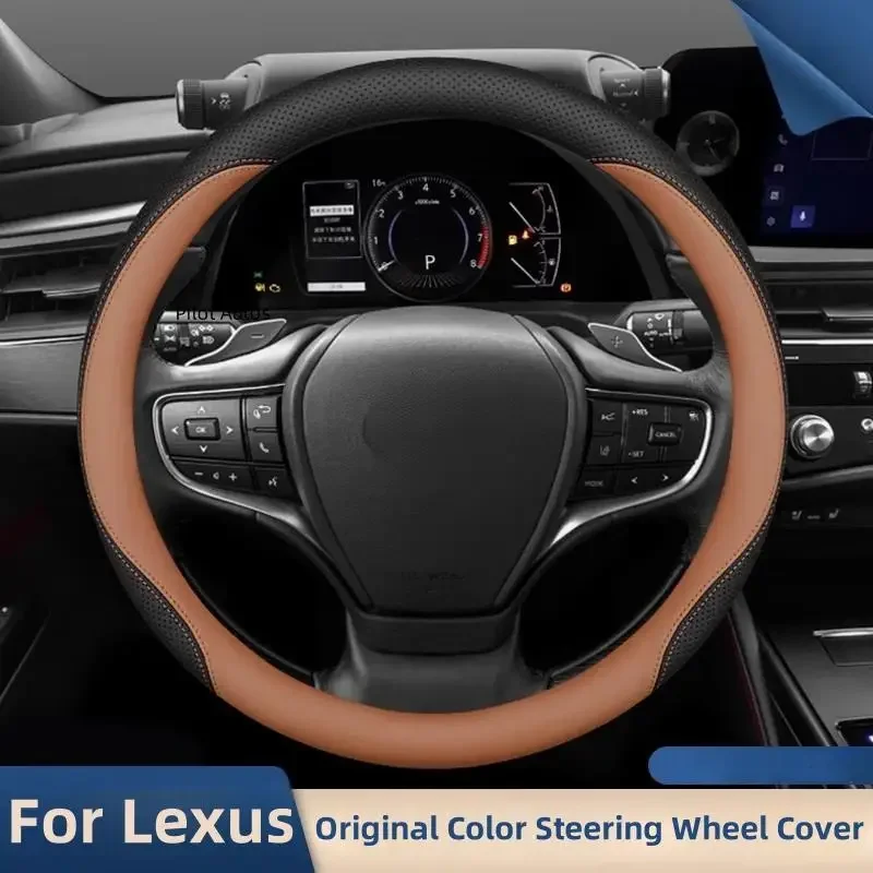 Original Colour For Lexus Car Steering Wheel Cover Interior Leather Breathe Nappa For Lexus ES200 ES300h NX260 CT200 RX300