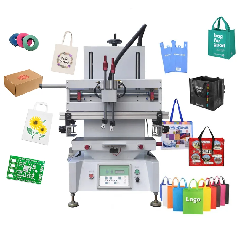 2026 Stock Vertical Semi Automatic Flat Condition Desktop Silk Screen Printer Bag T-shirt Plastic Shopping Bags Printing Printer