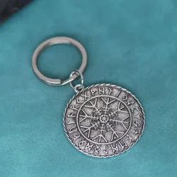 Nordic Viking Runes Vegvisir Compass Pendant Keychain For Men Women Amulet Talisman Jewelry Birthday Gift For Boyfriend