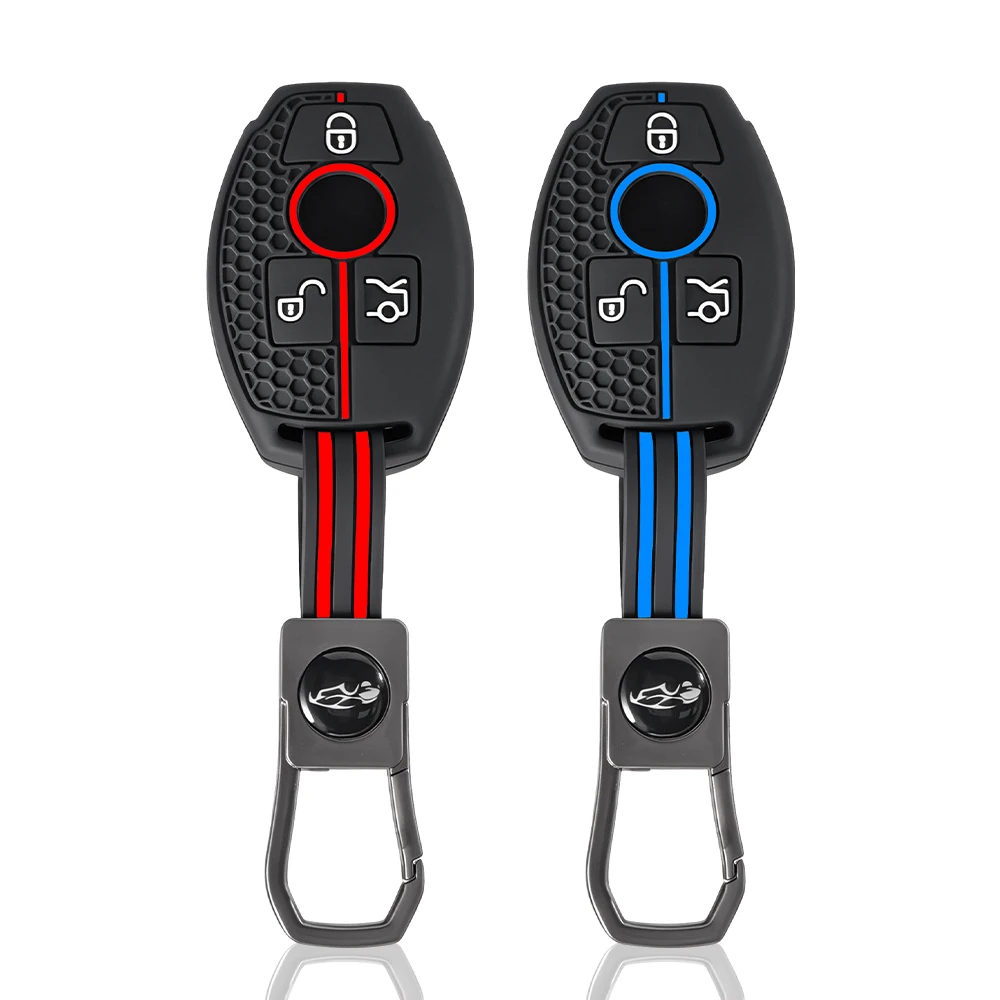Silicone Car Key Case Cover Shell Fob For Mercedes Bnez CLA GLC GLA GLK W203 W210 W211 W204 W176 A B C E R Class AMG Accessories