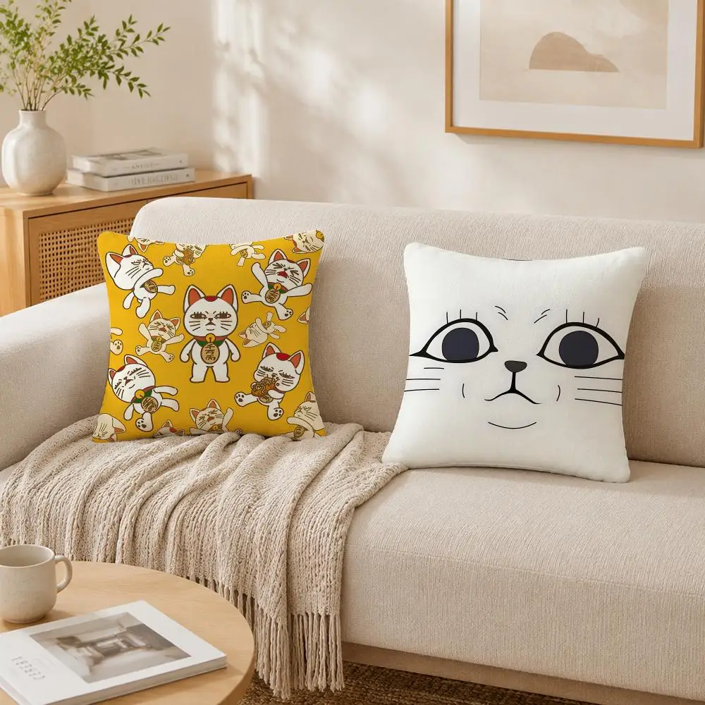 Kawaii Anime T-turbo G-Granny Cat Cushion Cover Plush Decorative Pillow Case With Hidden Zipper Fashion Room Decor For Home