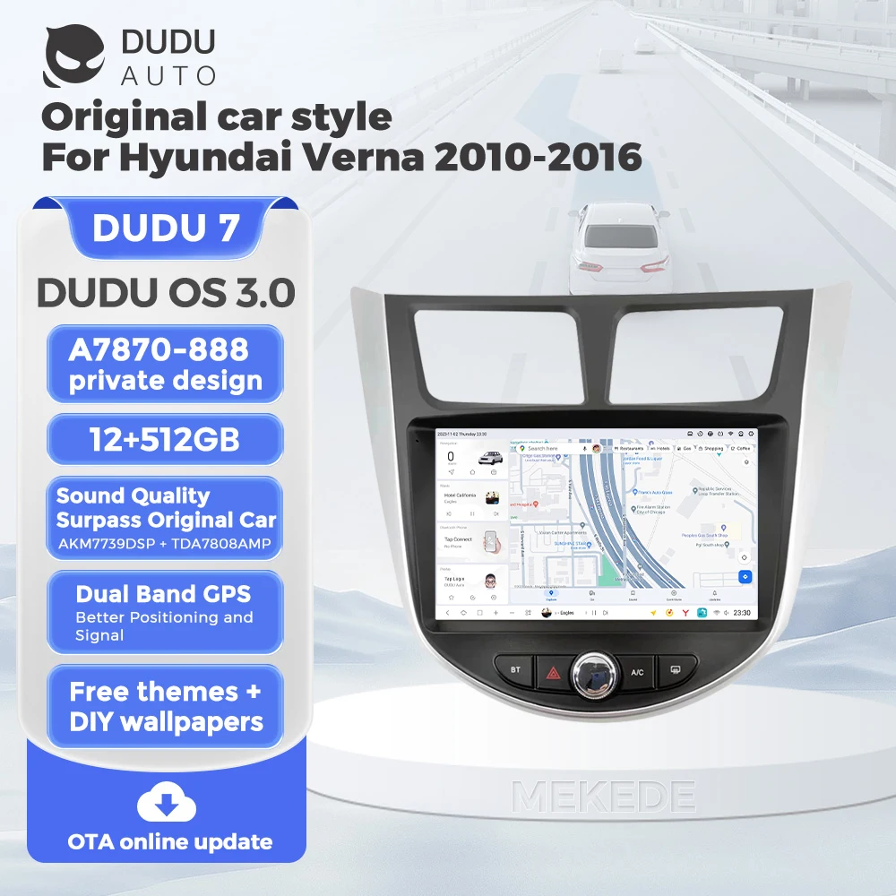 DUDU7 A7870 2Din Android CarPlay Monitor Car Radio For Hyundai Solaris Verna Accent 1 2010-2016