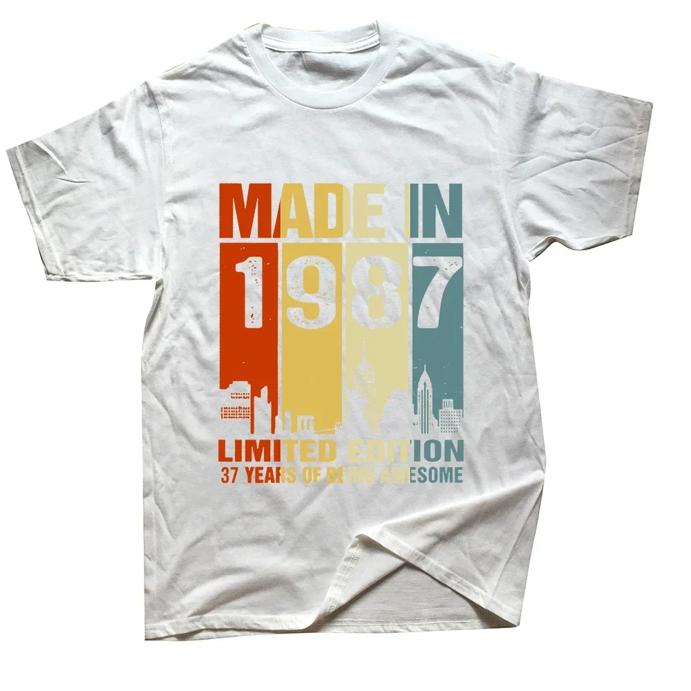 Vintage Made in 1987 Limited Edition 37 Years of Being Awesome Summer Graphiicc Cotton Streetwear Birthday Gifts T-shirt