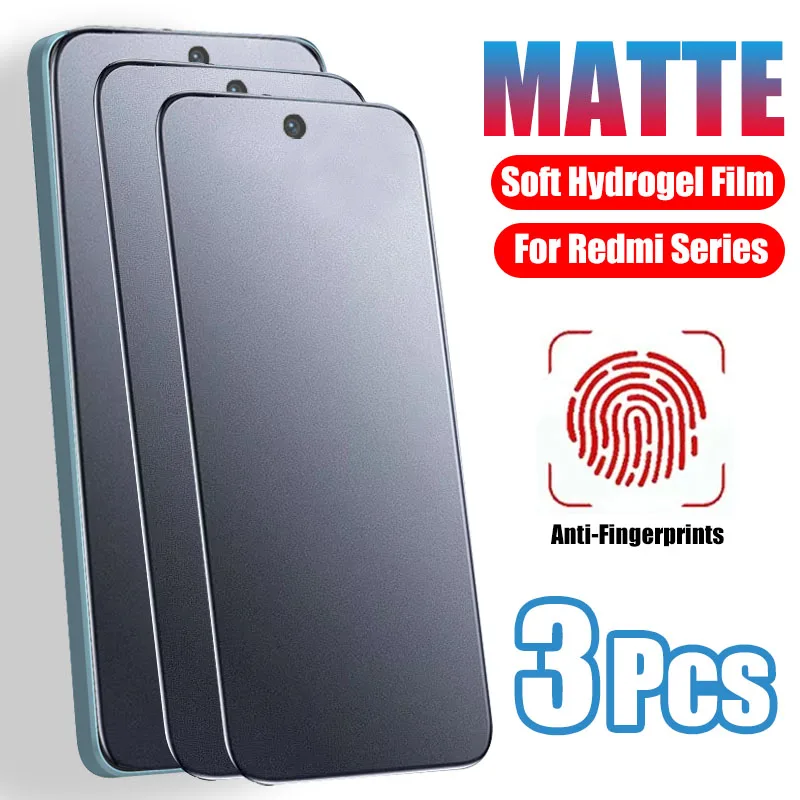 3pcs Froest Screen Protector For Redmi Note 13 10 12 Pro Plus Matte Hydrogel Film For Xiaomi Poco F5 X5 X3 F3 Anti-fingerprints