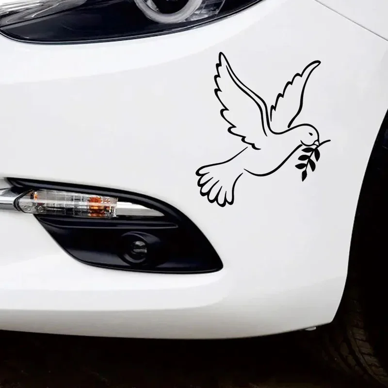 ملصق سيارة حمامة السلام ، ملصق فيلم فينيل ، إكسسوارات ضبط السيارات ، هيكل السيارة ، المصد ، النوافذ ، الدراجة النارية ، الكمبيوتر المحمول ، الجدران ، 20x17cm