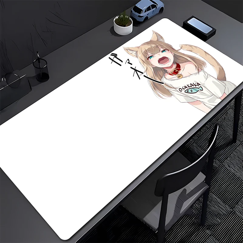 Tapis de souris ordinateur de bureau Kawaii Anime chat fille bureau tapis de souris ordinateur portable mignon k-kinako Gamer clavier tapis PC tapis de souris de jeu cadeau