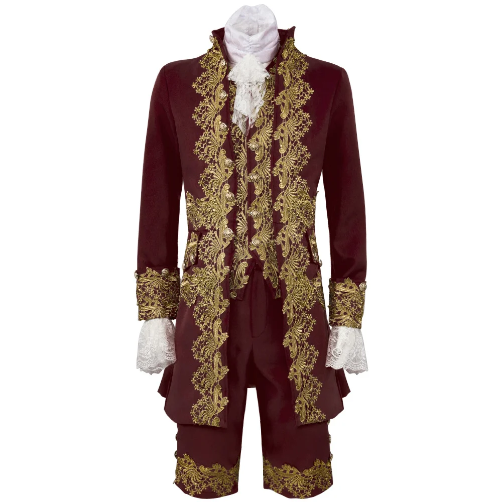 Uniforme de caballero con cuello de chaleco de chaqueta de Cosplay para hombres, conjunto completo, trajes de fiesta de Carnaval de Halloween, bandera, medios de muerte