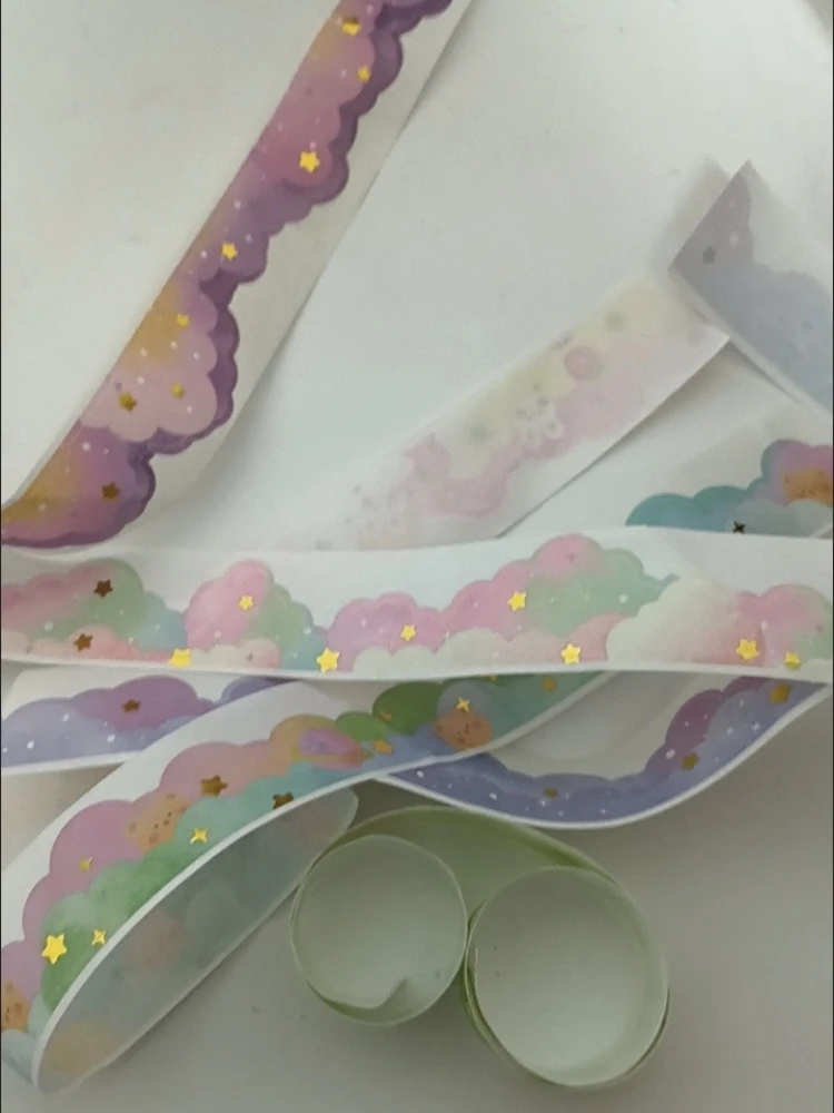 Cute Cloud Dream Gilded Washi Tape Creative DIY Scrapbook Decor Sticker for Students