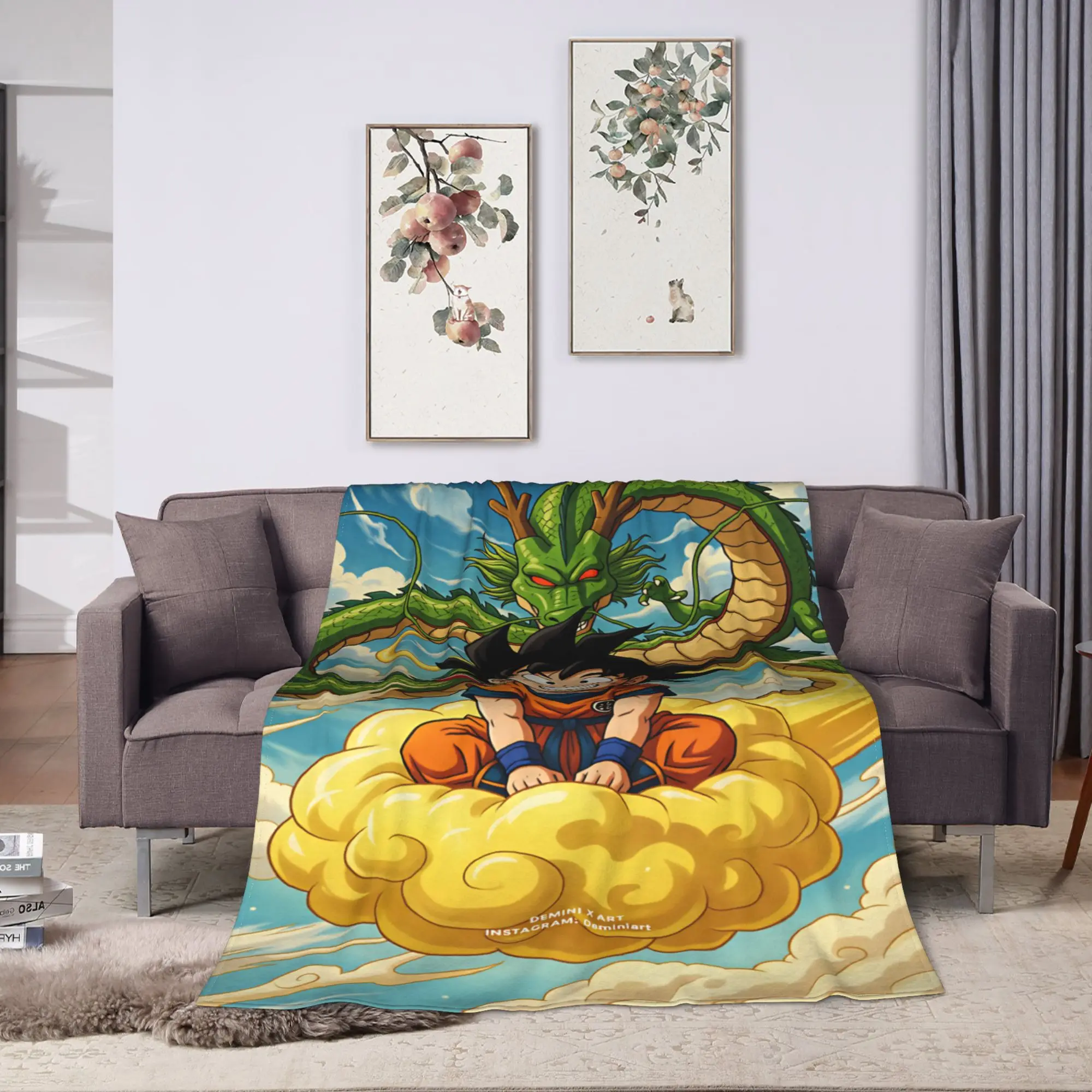 Anime D-Dragons B-Balls  Flannel Blankets Super Soft Bedding Throws for Outdoor Decorative Street Trend Bedspread Sofa Bed Cover