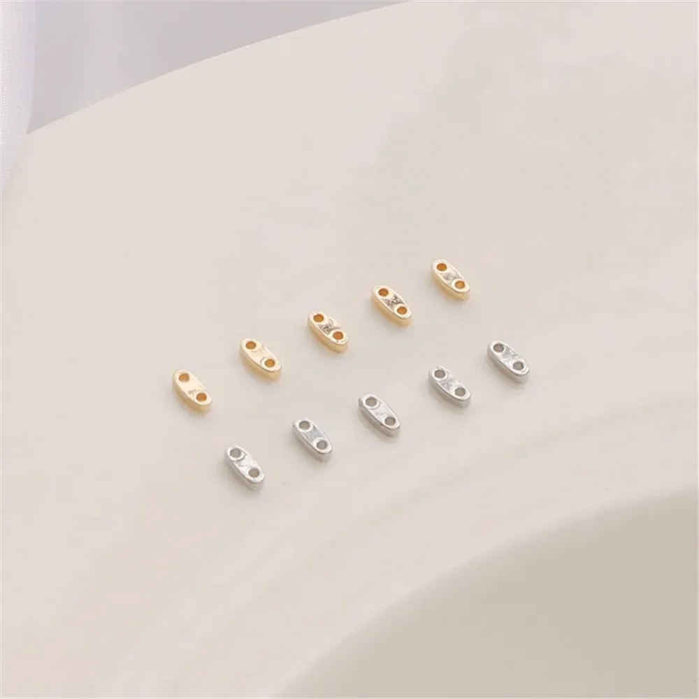 14K goudkleurige kleurhoudende witte K dubbele gat platte spacer kralen 2*5mm spacer armband ketting DIY handgemaakte accessoires