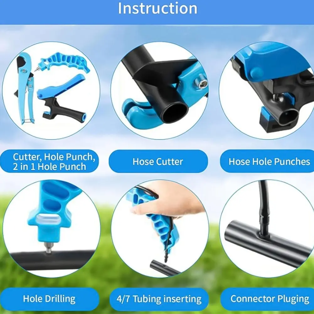 Blue Drip Irrigation Punch Tool For 16 20mm Tubing 3mm Hole Fitting Insert And Pipe Scissors Garden Watering System Parts