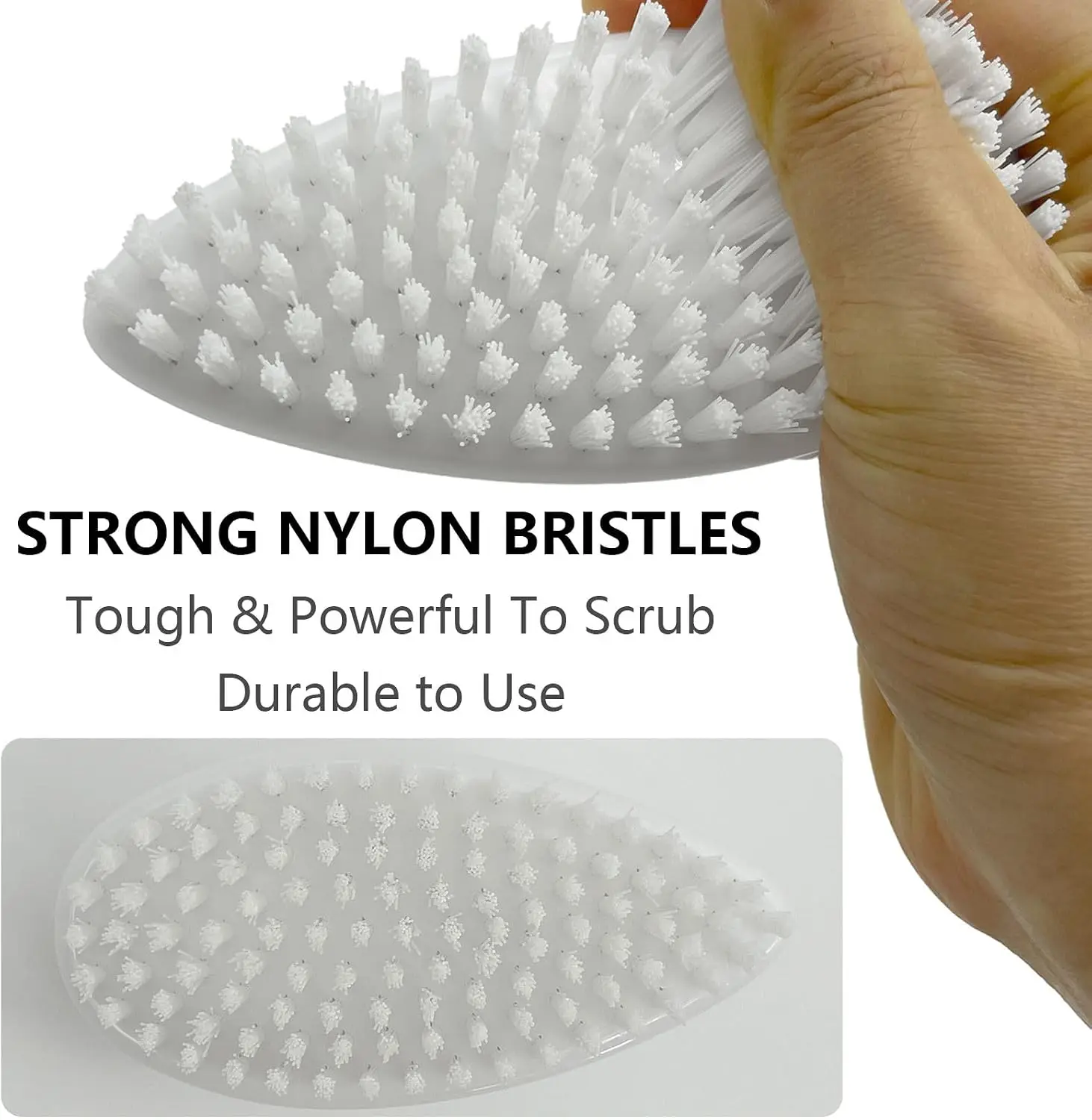 Small Scrub Brush with Stiff Nylon Bristles Heavy Duty Cleaning Brush | Good for Household Use, Like Bathroom, Kitchen, Grout, T