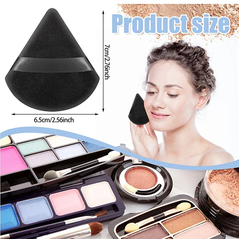 Esponja triangular para maquillaje en polvo, esponja cosmética de terciopelo suave para maquillaje facial, base de esponja, licuadora de maquillaje, herramientas de maquillaje de belleza, 2/6 Uds.