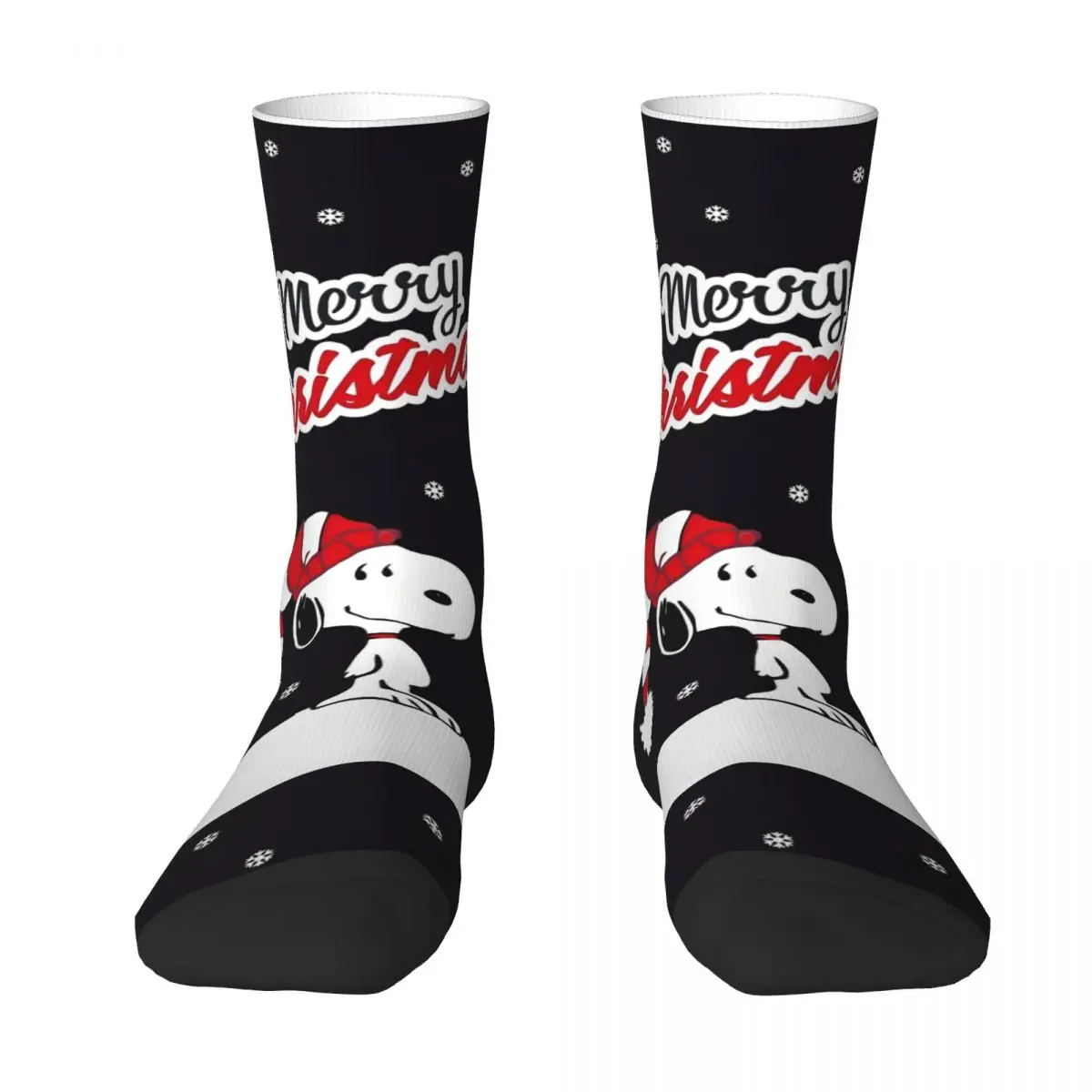 Men Socks Merry Christmas Snoopy Snow Stockings Winter Modern High Quality Socks Design Cycling Anti Skid Socks