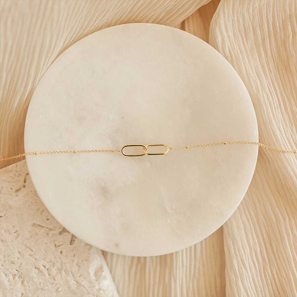 eManco Hot Geometric Double Paperclip Pendant Fashion Stainless Steel Link Infinity Necklace Simple Jewelry Wholesale