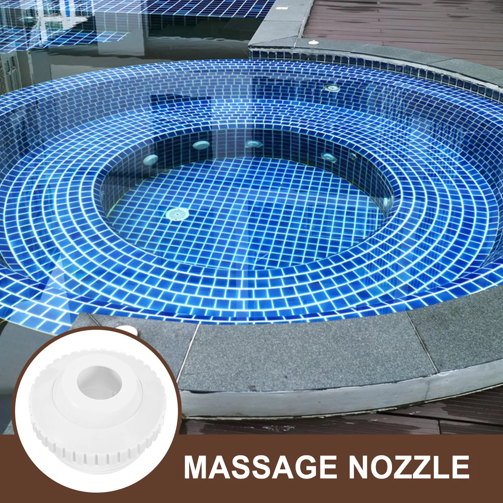 

4Pcs Swimming Pool Massage Nozzle Plastic Adjustable Eyeball Jet 360 Rotation for Pool Return Fountain Spa Jet Water Outlet