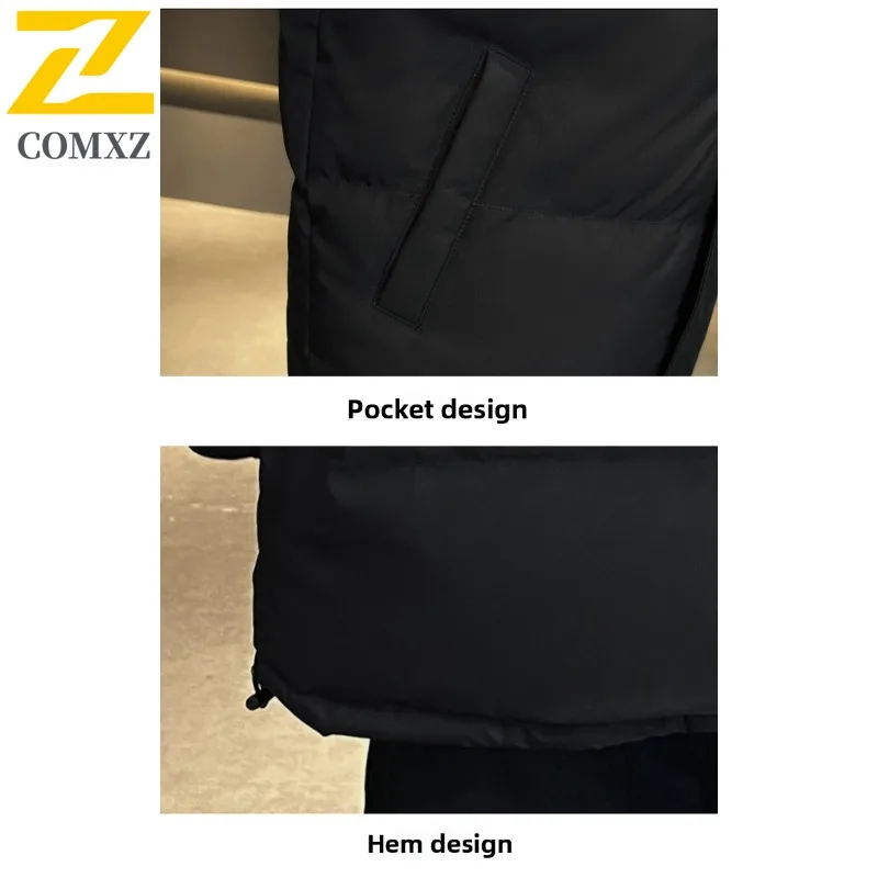 COMXZ 2025 New Padded Jacket Plus Size Autumn Winter Hooded Warm Cold Proof Ski Travel Cotton Padded Jacket Classic Bread Jacket