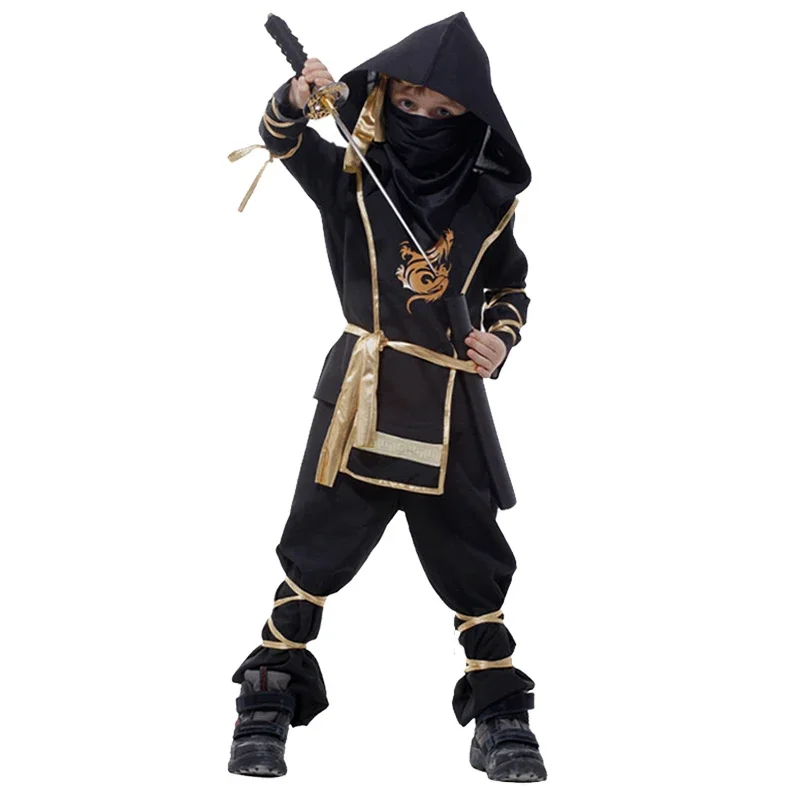 Anime crianças deluxe ninja japonês traje cosplay traje para crianças espadachim war terno carnaval fantasia vestido sem arma xc6759