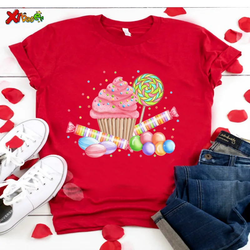 Girl Shirt Candy Lollipop Sweet T Shirts Girl Matching Clothes Outfit Kids Outfit  Top Baby Girl Clothes T-shirts Child Clothing