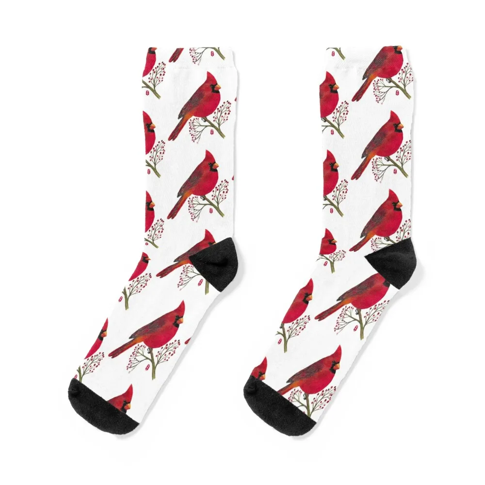 

Red Cardinal Socks gym Hiking boots halloween Antiskid soccer Boy Socks Women's