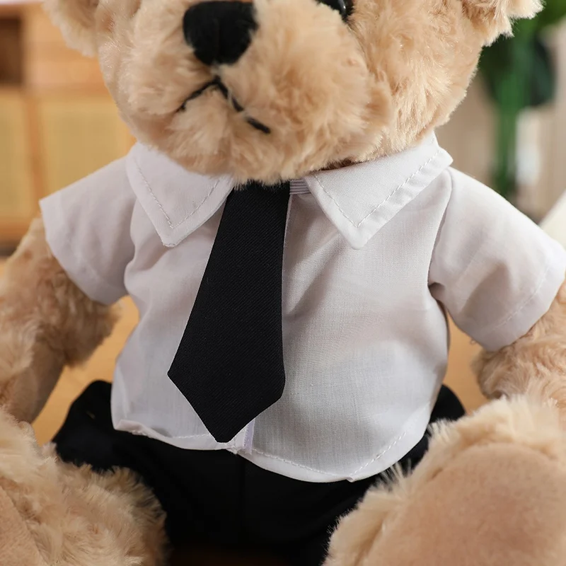 25cm Cute Cartoon Uniform Couple Bear Plush Toy Kawaii Suit Skirt Bear Stuffed Plush Animals Doll Pillow Birthday Gift For Kids