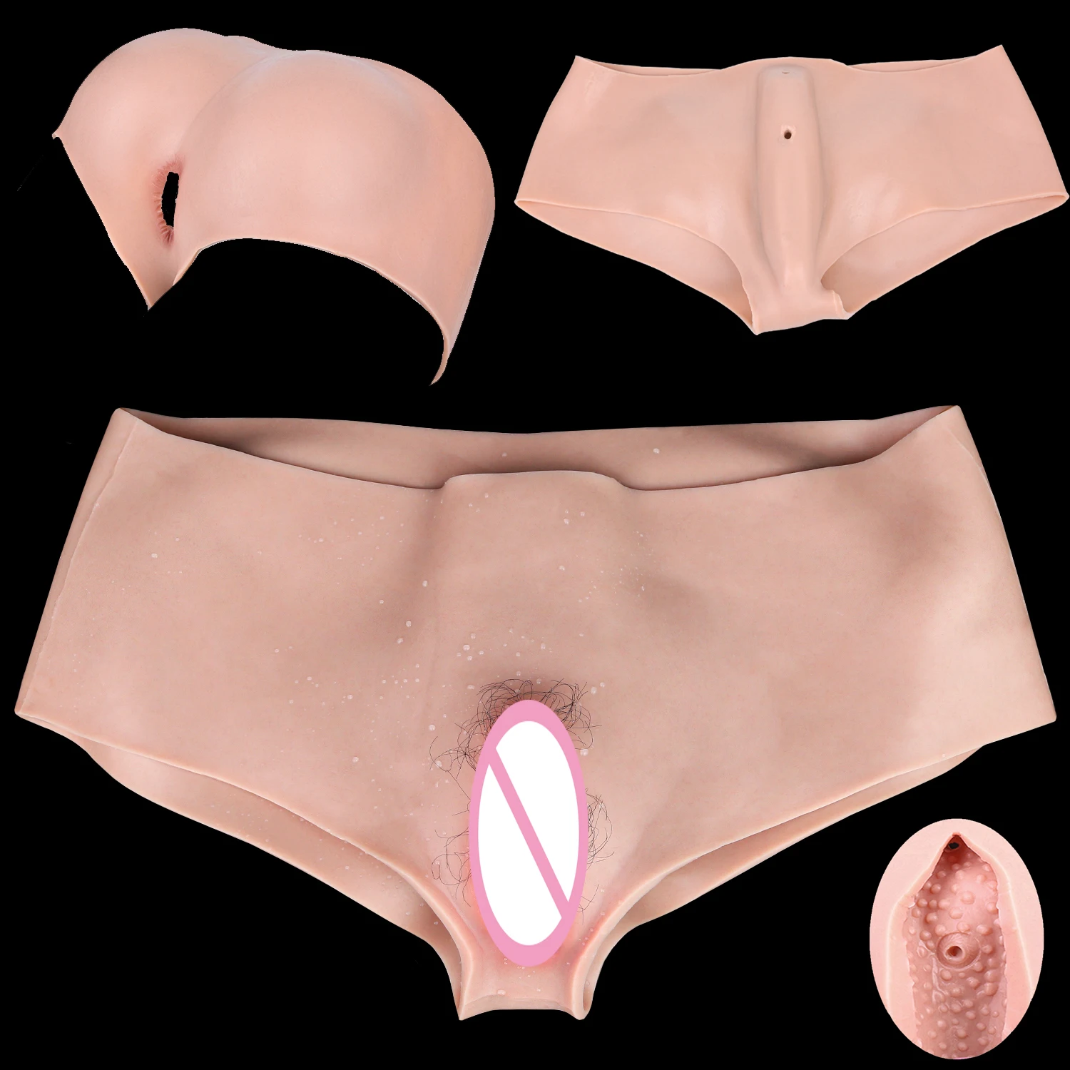 FAAK Fake Insertable bulging Vagina Male Hiding Gaff Silicone Panties Sex Toys for Men Transgender Male Musturbator Pussy 2