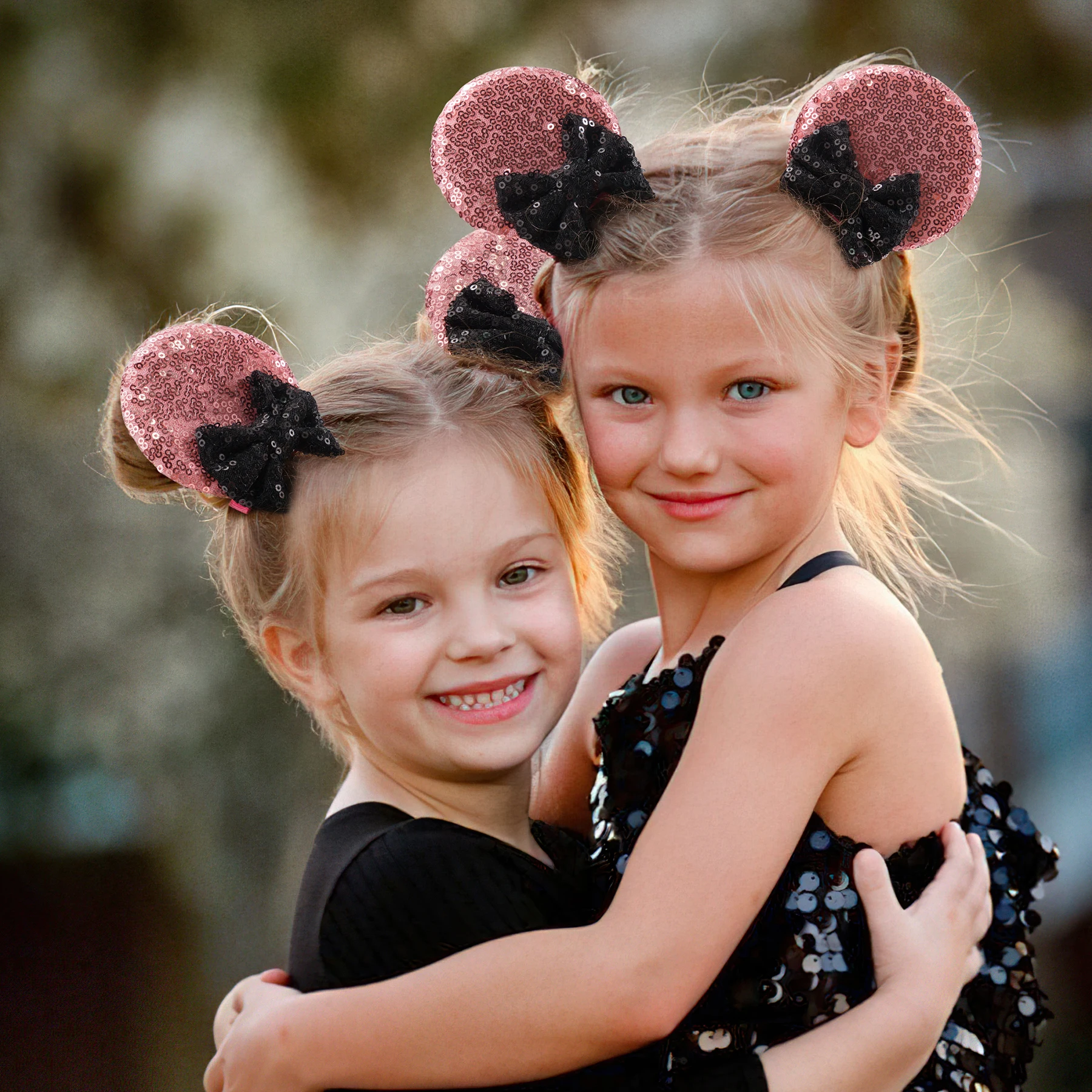 2Pcs Sequin Mouse Ears Hair Clips Glitter Hair Bows Cute Mice Ears Hair Clip Barrettes for Women Girls Hair Accessories forParty image 6