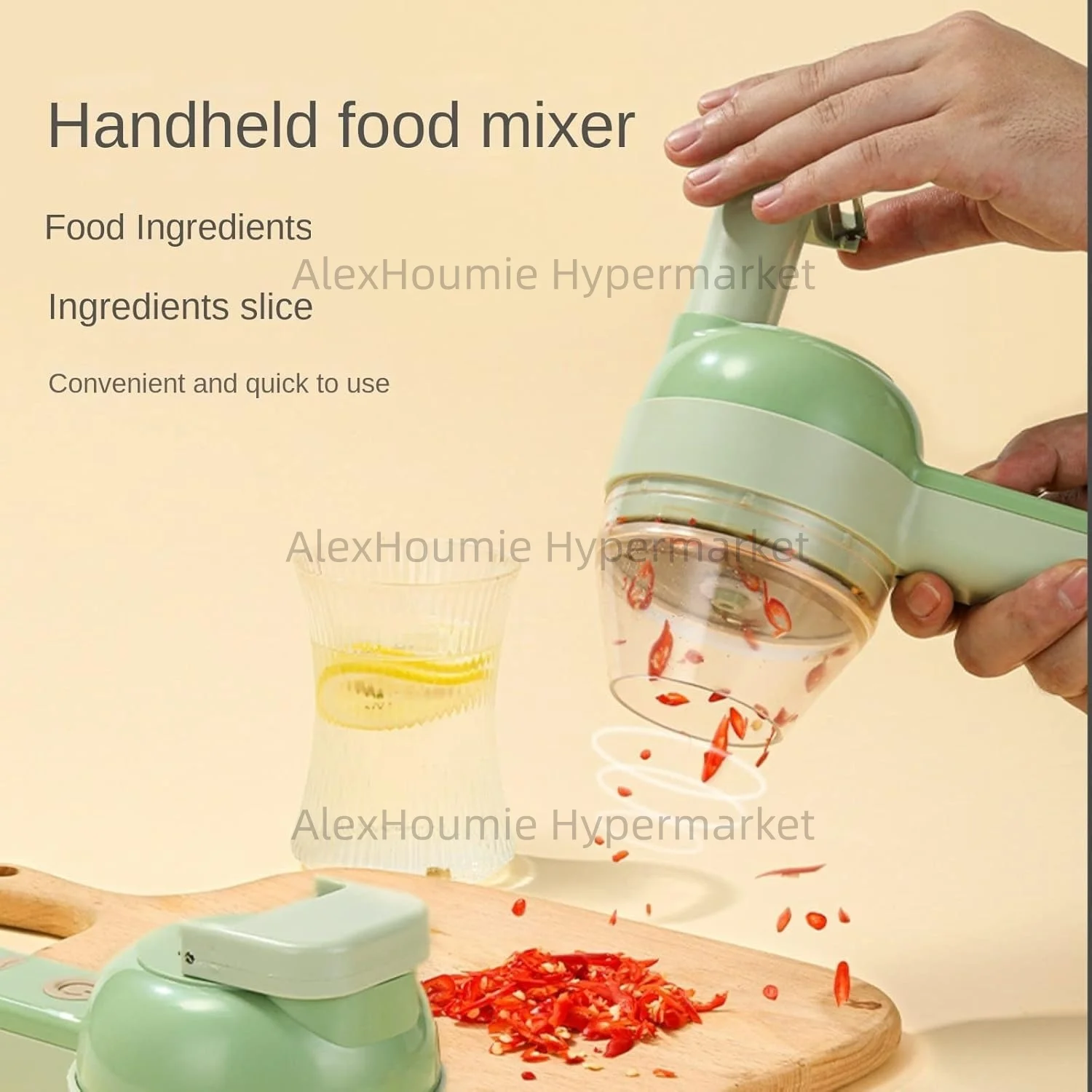 4 in 1 Multi-Functional Portable Electric Vegetable Cutter Set Kitchen Gods Wireless Food Processor for Fruits Vegetables Meat