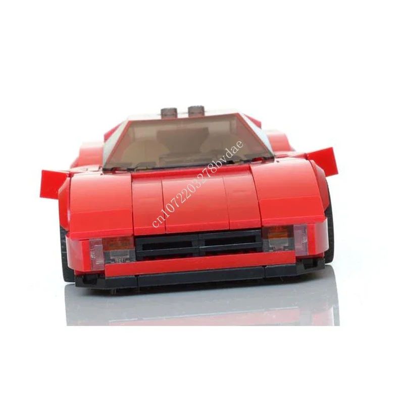 285PCS MOC Speed Champions Ferraried Testarossa Sportscar Model Building Blocks Technology Bricks DIY Assembly Kids Toys Gifts