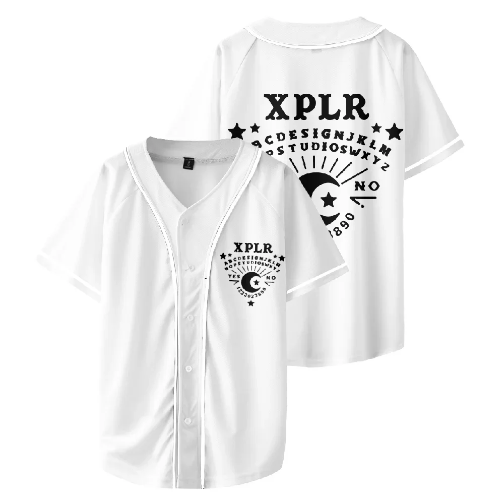 

XPLR Baseball Jersey Merch Men/Women Casual Streetwear Thin button Baseball uniform Oil Slick Jersey