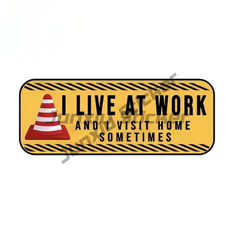 

I Live At Work Stickers Interesting Anime Car Styling Decal Occlusion Scratch Scratch Proof JDM Car Refrigerators