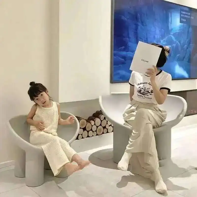 Plastic Designer Living Room Chair Nordic Home Furniture Elephant Chair with Cushion Armchair Living Room Leisure Backrest Chair