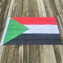 EOODLOVE FLAG Sudan Flag 90X150cm Polyester Fiber Indoor and Outdoor 3x5ft Sudan Hanging Decorative Flag