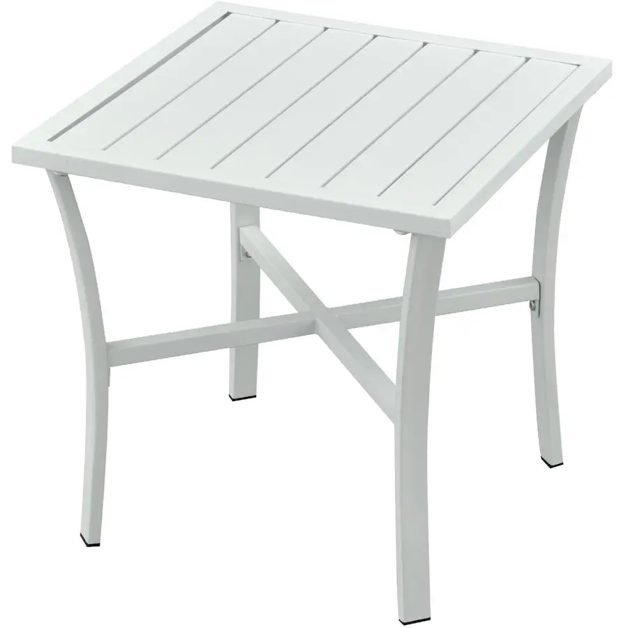 

Стальной приставной столик для патио, заднего двора, бассейна, внутреннего компаньона, простого обслуживания и устойчивости к атмосферным воздействиям, белый