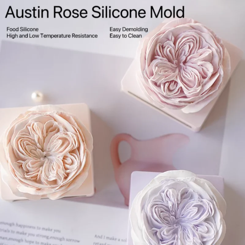 3D Flower Aromatherapy Gypsum Mold Rose Silicone Gips Mould Car Ornament Candle Decoration Supplies