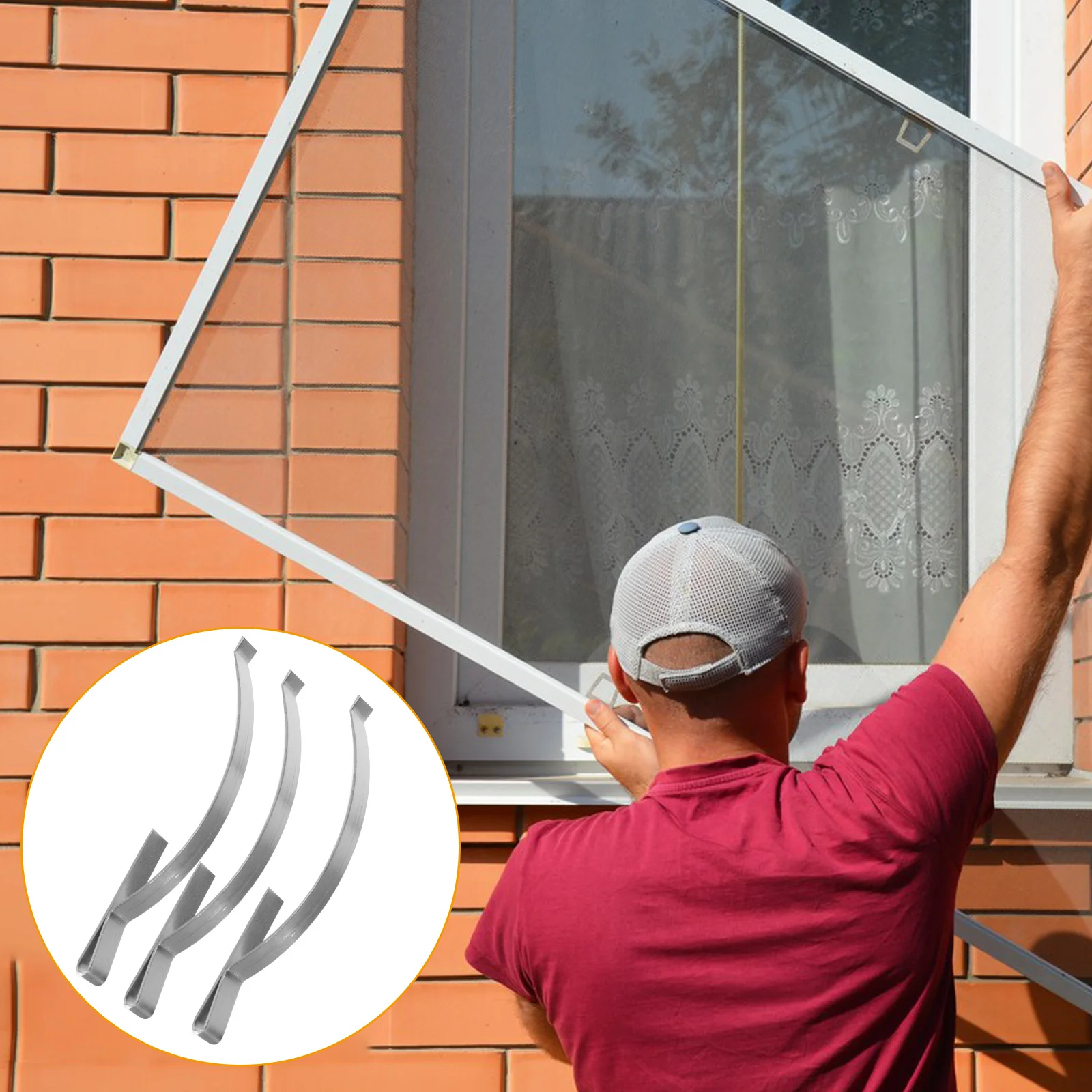 

50pcs Window Clips Replacement Strong Tension Spring Corner Clips Hold Screen Stabilize Frame Fixing Window Screen Parts Easy
