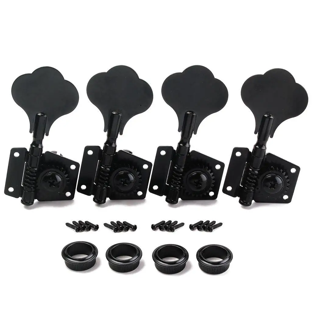 Zinc Alloy Pack Of 4R Machine Head Tuning Pegs for Bass Guitar Black